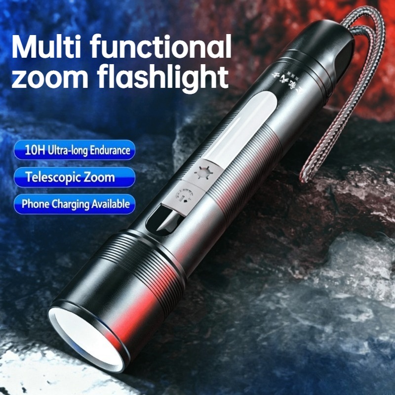 Outdoor Power Lights - 다기능 LED 손전등 줌 가능 COB