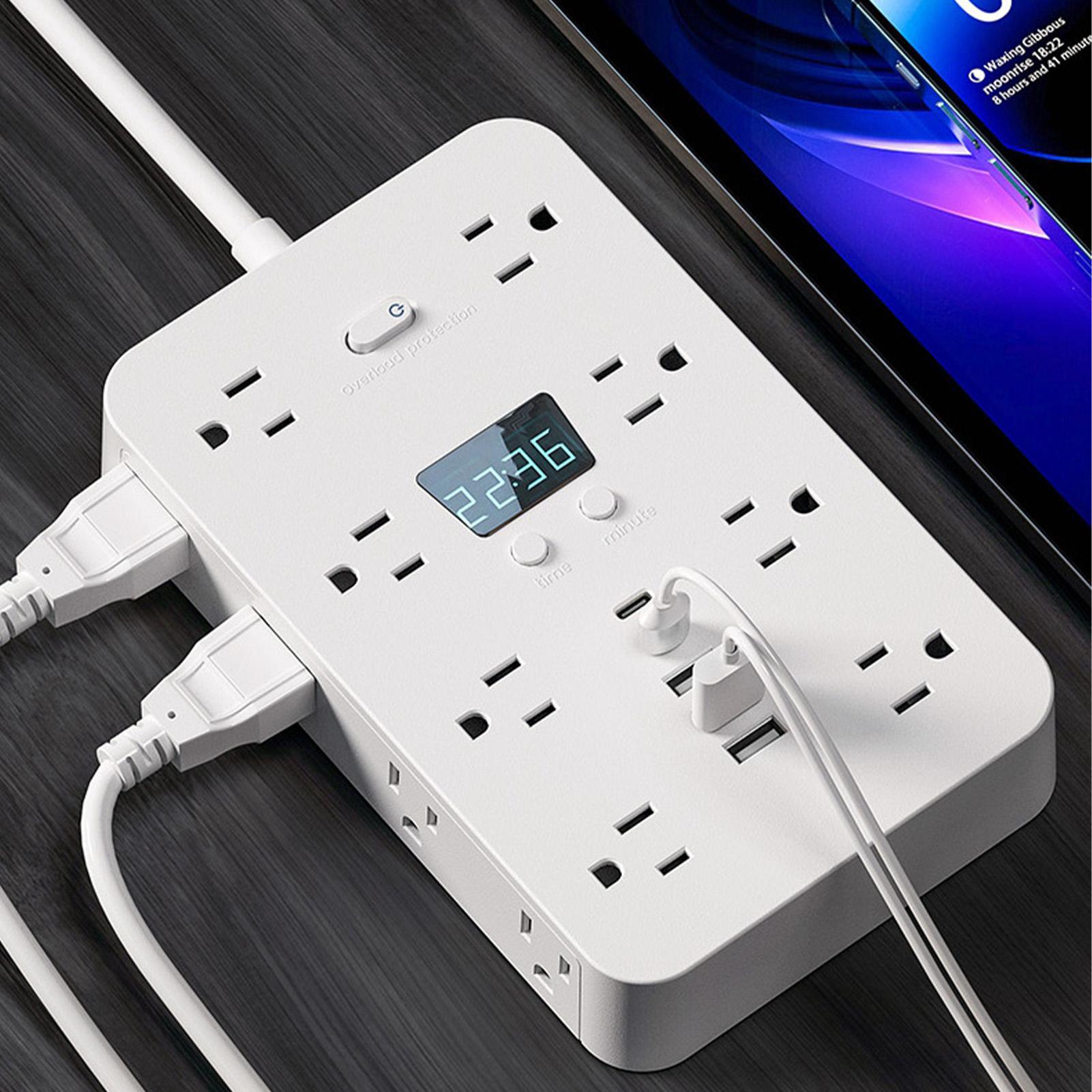 Outdoor Usb Power Strip - 플랫 플러그 멀티탭 11개 AC 콘센트
