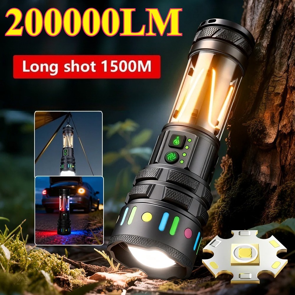 Outdoor Power Lights - 강력한 초고휘도 LED 손전등, C타입 고속