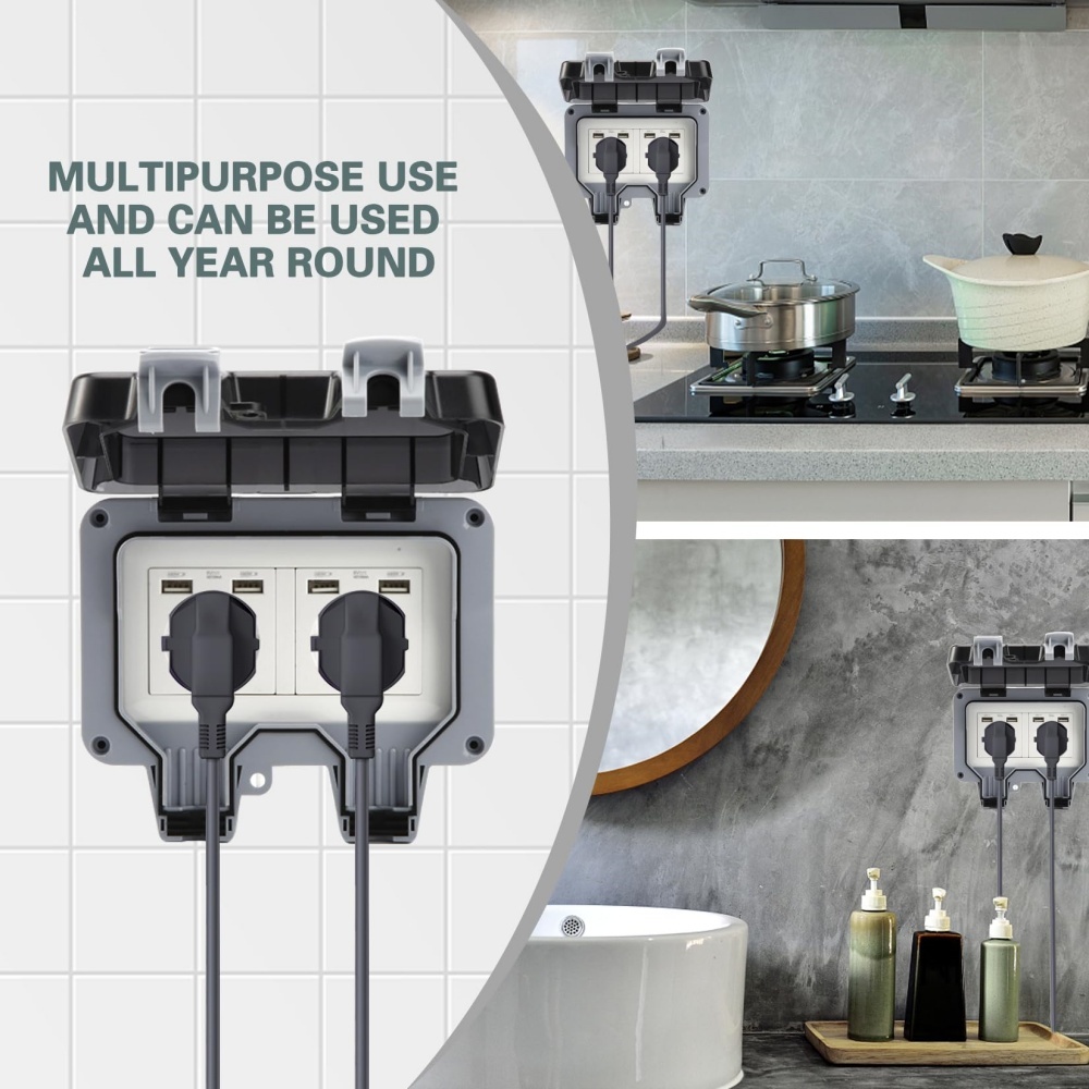 EIOMR USB 방수 야외 소켓 박스, IP66 등급 - Outdoor Usb Power Strip 리뷰 및 가격