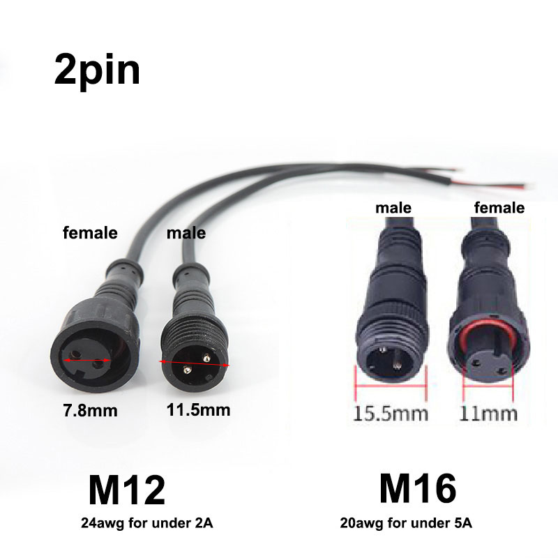 M12 M16 2 3핀 코어 와이어 DC 남성 여성 잭 - Outdoor Power Jack 리뷰 및 가격
