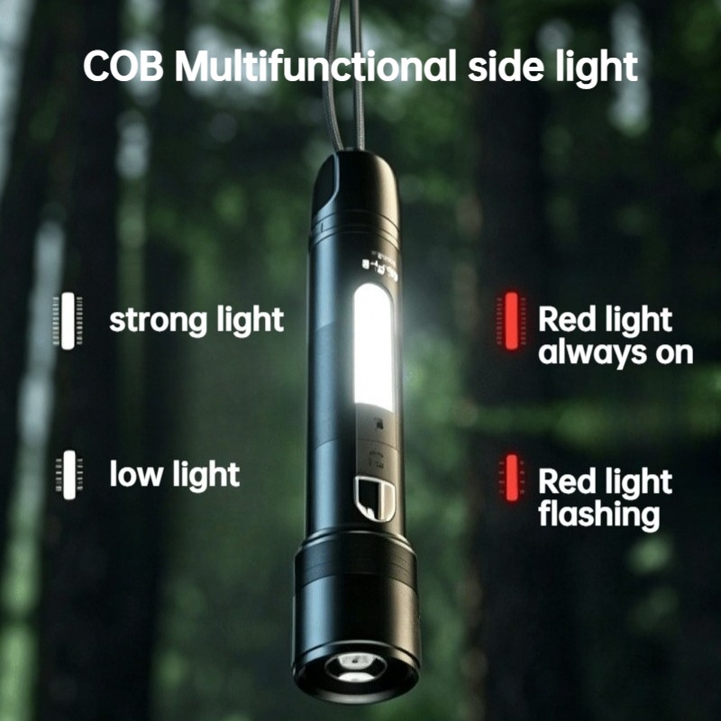 다기능 LED 손전등 줌 가능 COB 사이드 라이트 충 - Outdoor Power Lights 리뷰 및 가격