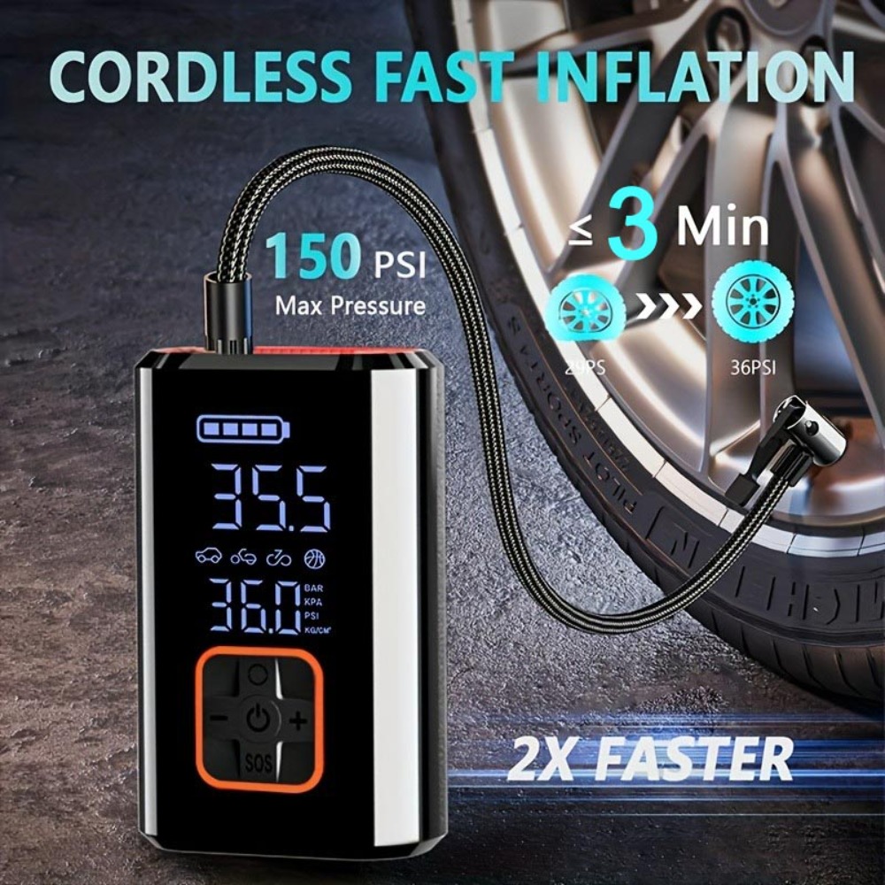 휴대용 무선 에어 컴프레서 자동차 타이어 공기 주입기  - Air Compressor Portable 리뷰 및 가격