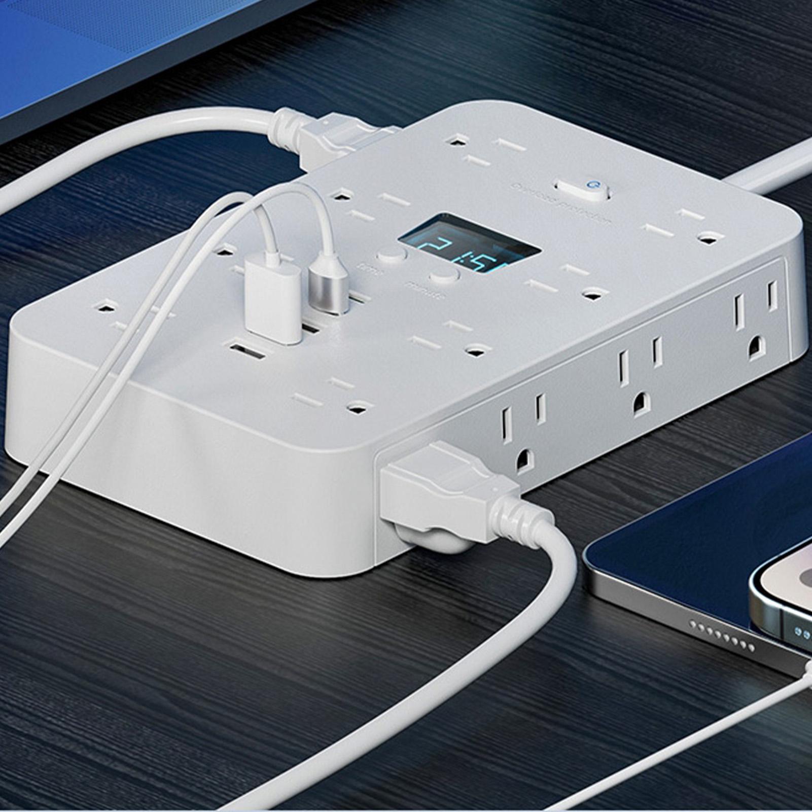 플랫 플러그 멀티탭 11개 AC 콘센트 헤비 듀티 4. - Outdoor Usb Power Strip 리뷰 및 가격