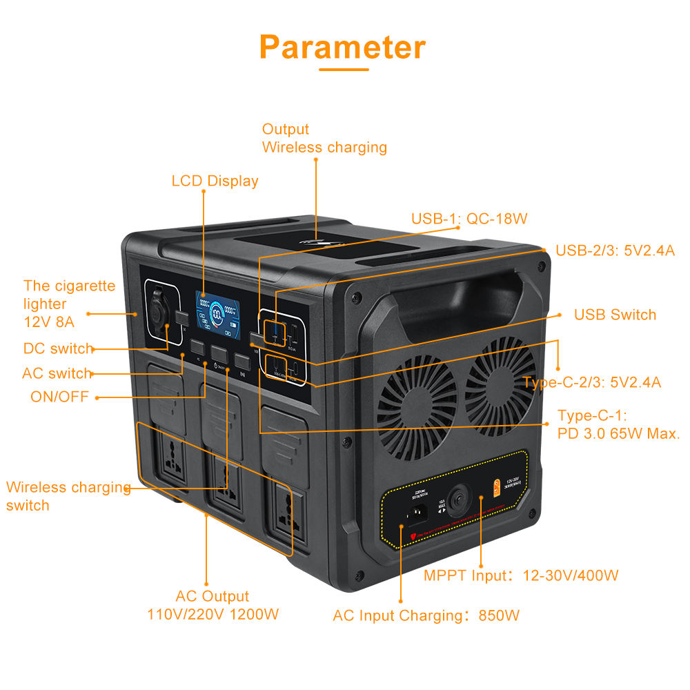 1200W 휴대용 태양광 발전기, LiFePO4 배터리 - Power Outdoor 리뷰 및 가격