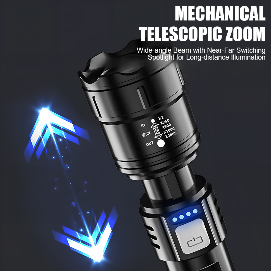 고출력 P50 LED 손전등 USB 충전식 줌 핸드헬드 - Outdoor Power Lights 리뷰 및 가격
