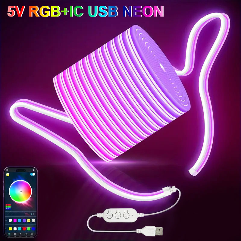 1M 2M 3M 5M 5V RGBIC 네온 LED 스트 - Outdoor Usb Power Strip 리뷰 및 가격