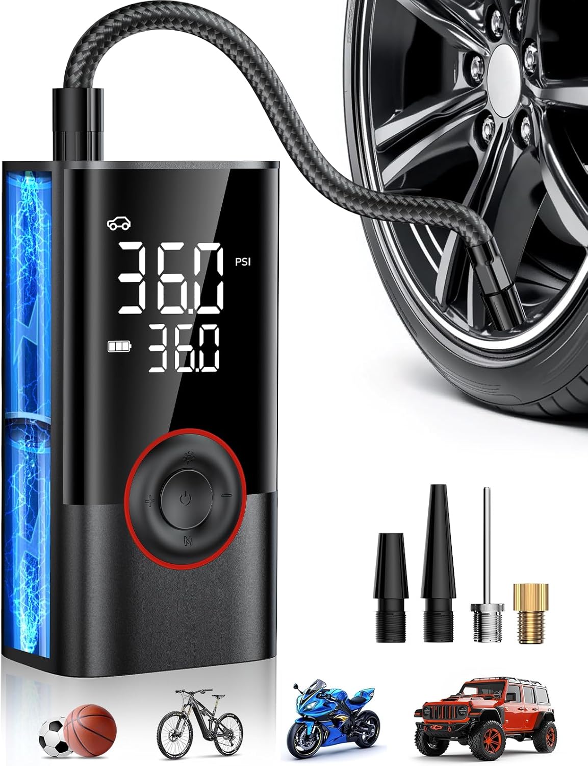 휴대용 무선 에어 컴프레서 미니 전동 핸드헬드 타이어  - Air Compressor Portable 리뷰 및 가격
