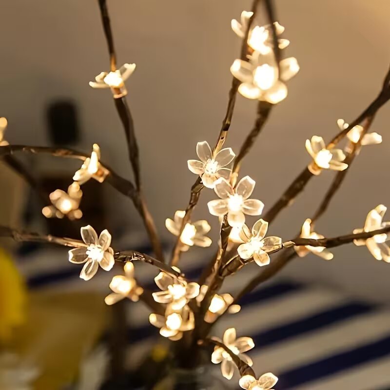 1/2PC 20LED 벚꽃 나무 가지 조명 실내외 홈  - Outdoor Power Lights 리뷰 및 가격