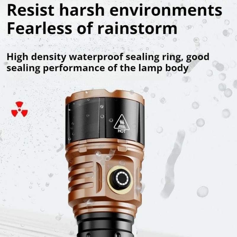 강력한 조명 고출력 LED 손전등 타입-C 충전 방수  - Outdoor Power Lights 리뷰 및 가격