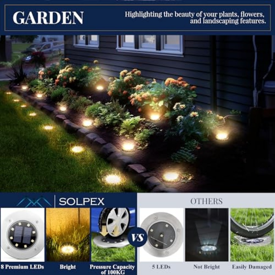 태양광 지상등 태양광 조명 야외 방수 8 LED 태양열 - Outdoor Power Lights 리뷰 및 가격